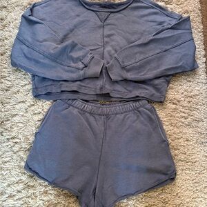 Aerie Blue Textured Lounge Set